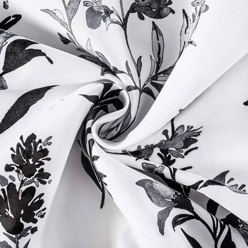 DriftAway Sylvia Floral Botanical Herbs Watercolor Printed Pattern Lined Blackout Thermal Insulated Window Curtain