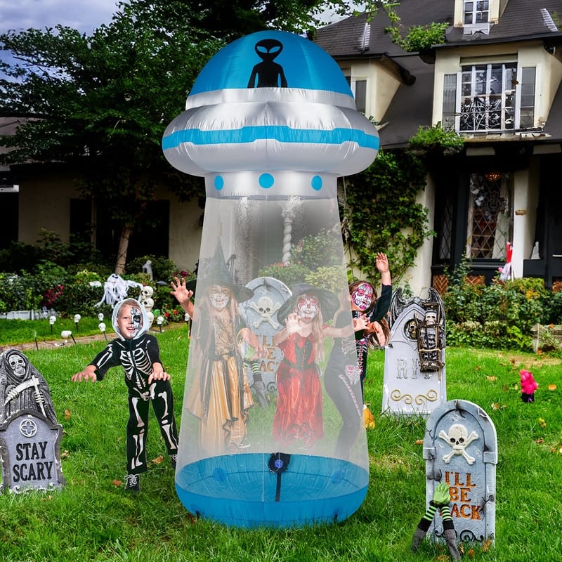 106 in. Halloween UFO Inflatable Yard Decor