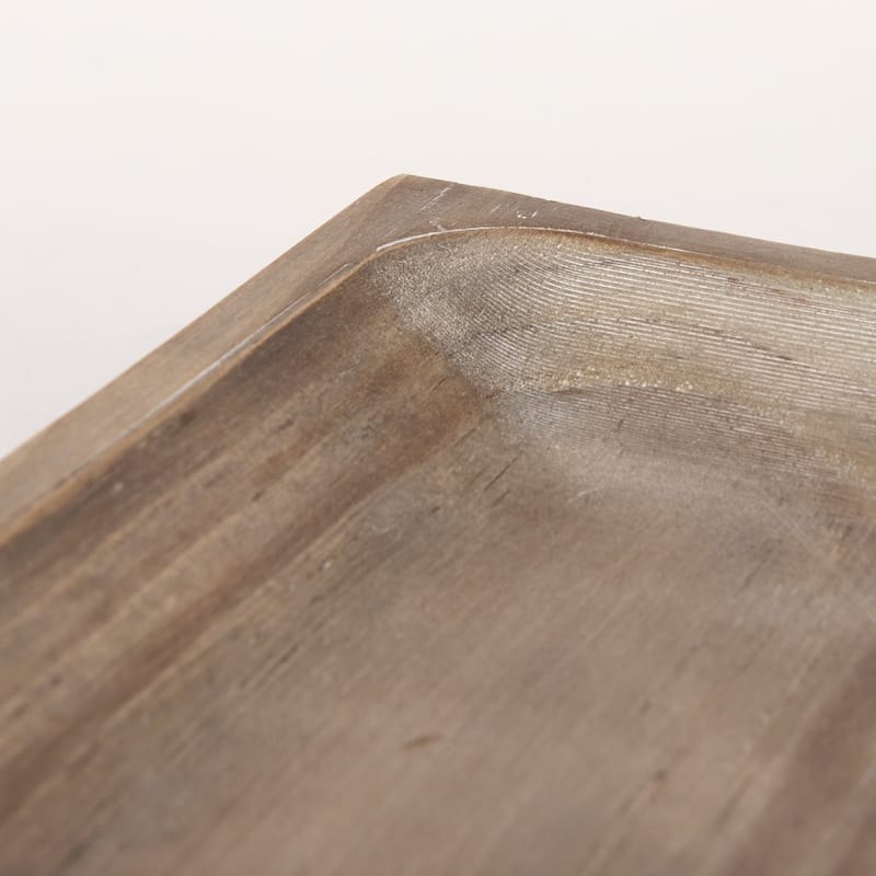 Carver Light Brown Wood Footed Trays (Set of 2)
