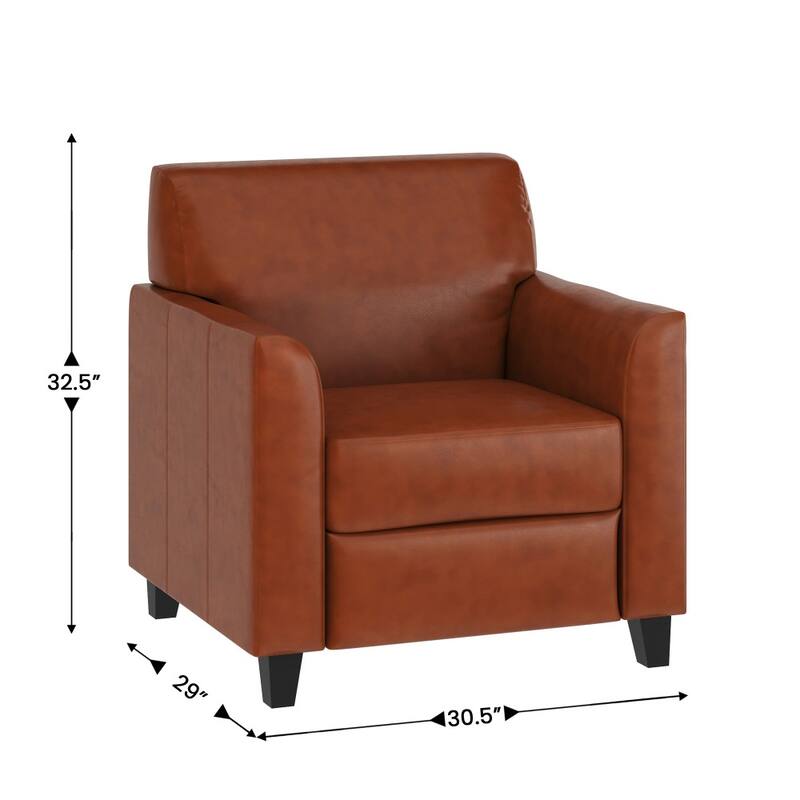 LeatherSoft Chair with Clean Line Stitched Frame - 30.5"W x 29"D x 31.5"H
