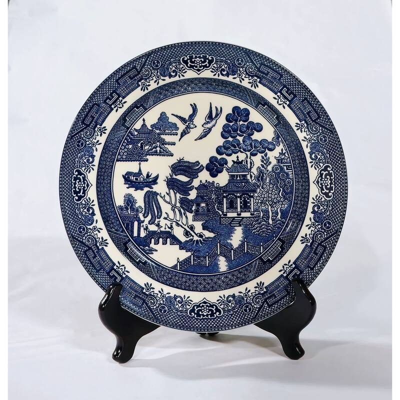 Maise Porcelain Decorative Plate, Blue and White