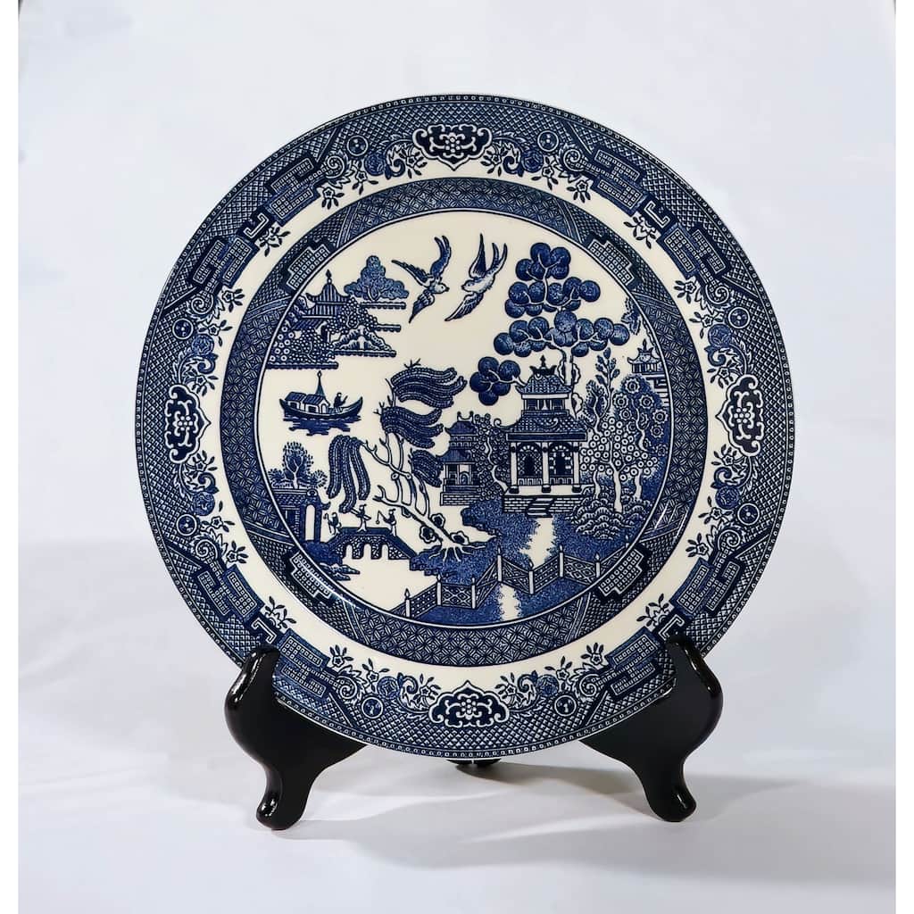 Maise Porcelain Decorative Plate, Blue and White