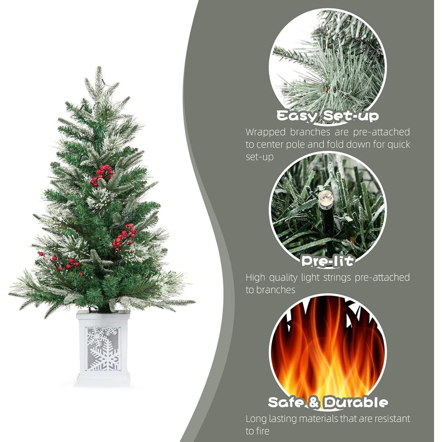 3ft Christmas Tree Artificial Christmas Tree with Snowflake