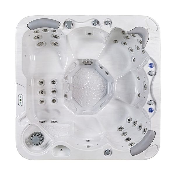 Buenospa Jersey 6 Person 46 Jet Hot Tub, Sterling Silver, Gray with