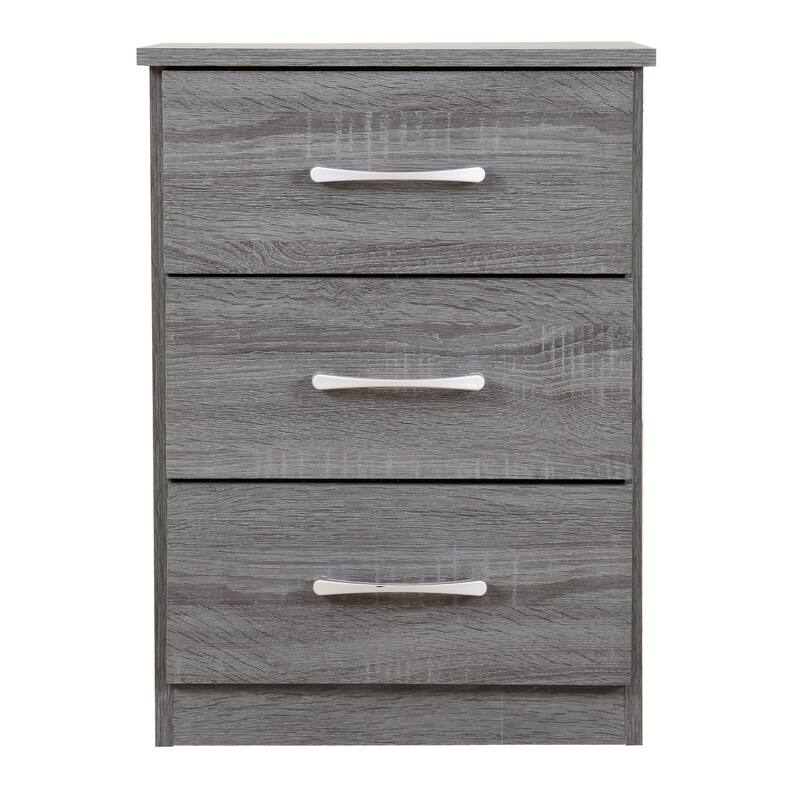 Contemporary Gray Nightstand with Space-Saving Design