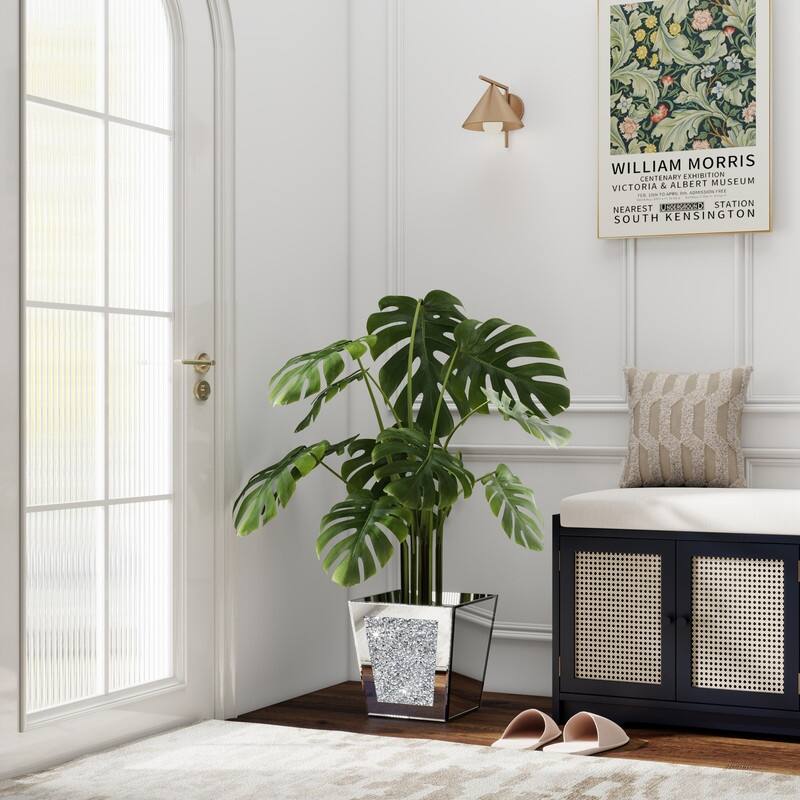 Modern Mirror Pot Planter Crushed Diamond Vase