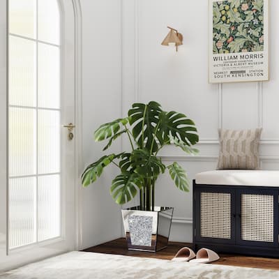 Modern Mirror Pot Planter Crushed Diamond Vase