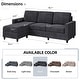 preview thumbnail 29 of 46, Futzca Modern L-shaped Convertible Sectional Sofa w/ Reversible Chaise