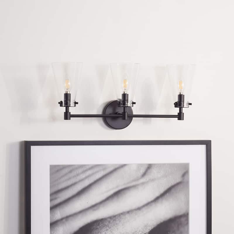 SAFAVIEH Lighting Hirono 3-Light Led Vanity Sconce - 22.8" W x 6.9" L x 9.8" H - 23Wx7Dx10H