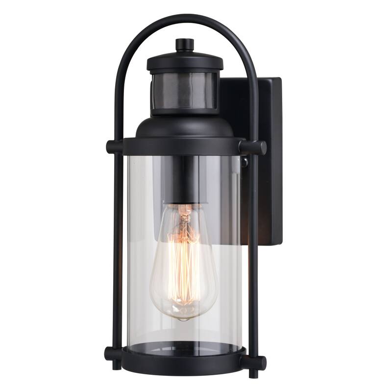 Vaxcel Lighting T0737 Winfield 12" Tall Outdoor Wall Sconce with Clear - Textured Black