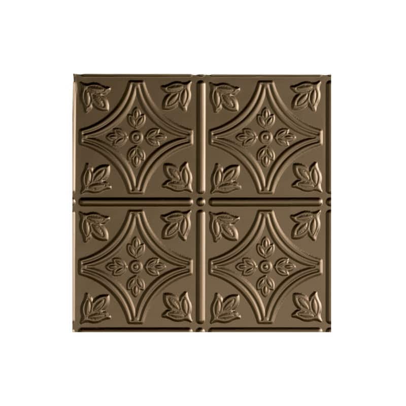 FASÄDE Traditional Style 1 Decorative Vinyl 2ft x 2ft Lay in Ceiling Panel in Argent Bronze (5 Pack) - 12in x 12in Sample - Argent Bronze