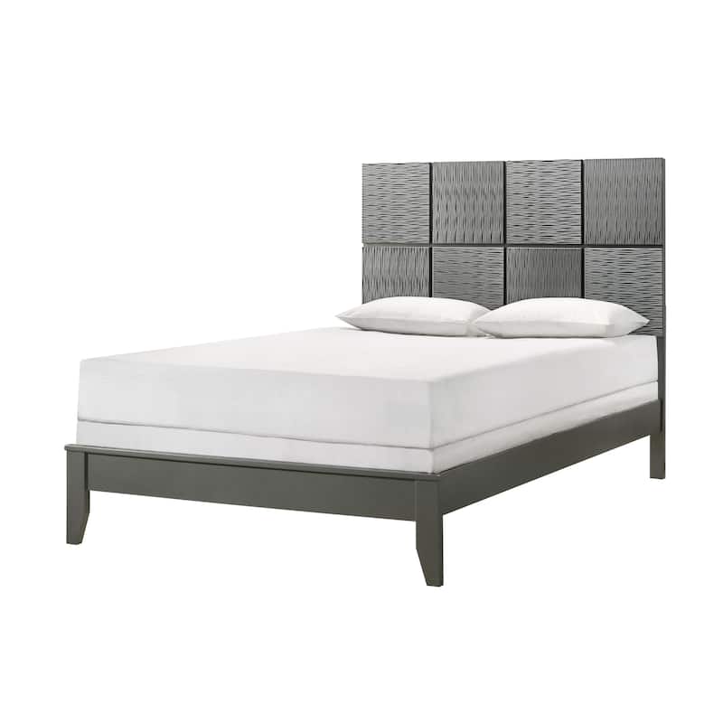 Sim 3 Piece Gunmetal Gray Panel Bedroom Set