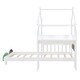 preview thumbnail 7 of 16, Twin Platform Bed with Windmill, Flower Decor & Desk - House Bed Style