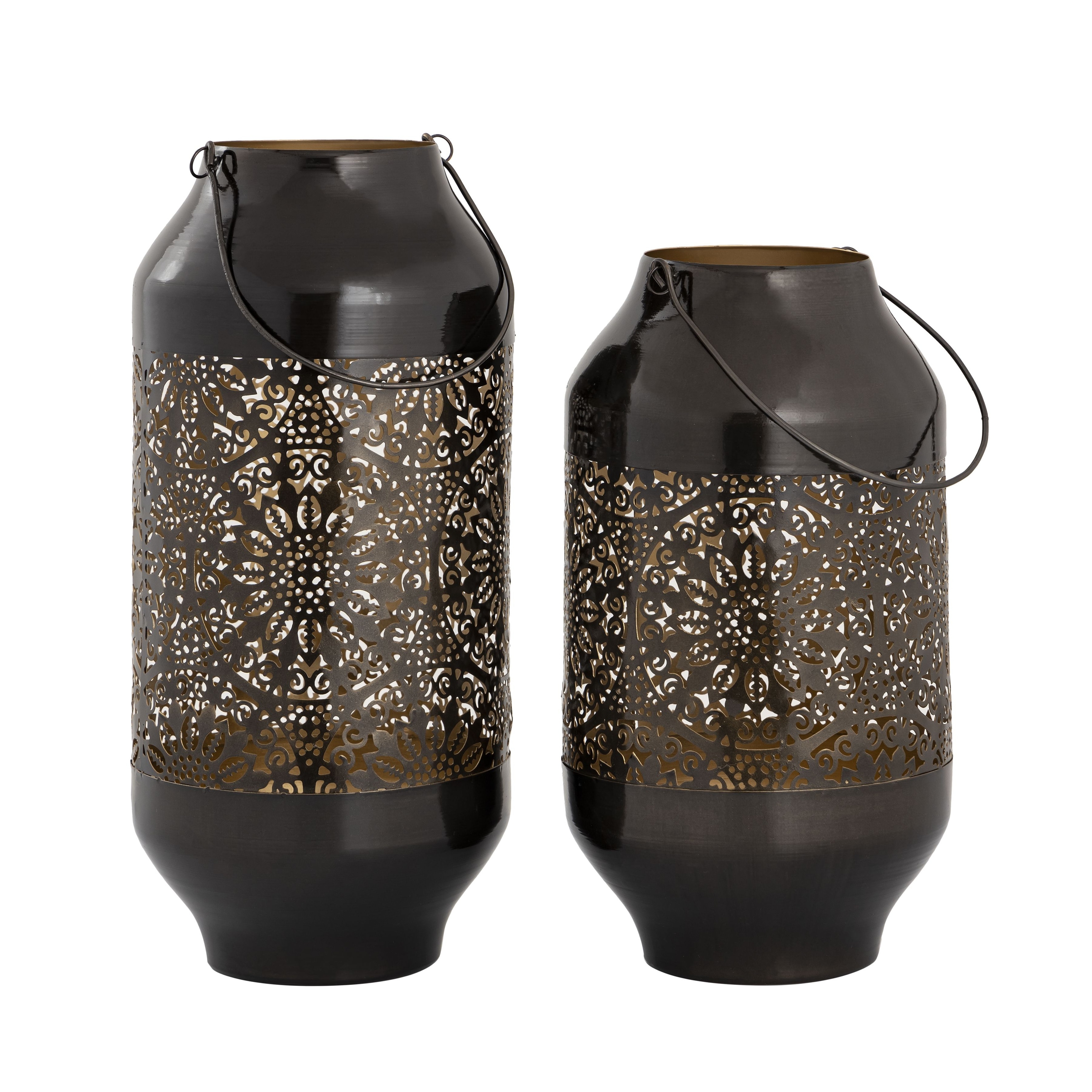 Atlas Cullen Set of 2 Metal Candle Lanterns - 16.5 inch H