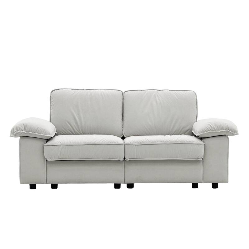 79" Loveseat Sofa Couch with Under-Seat Storage, Elegant 2-Seater Settee with Pillow Top Armrests for Living Room