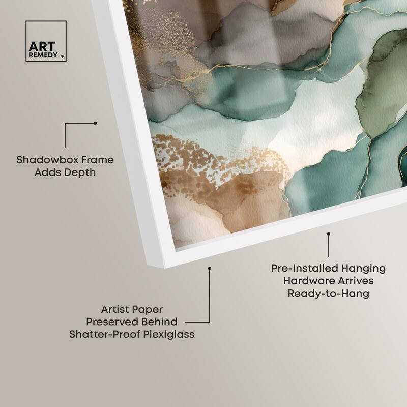 Golden Estuary I Shadowbox by Art Remedy