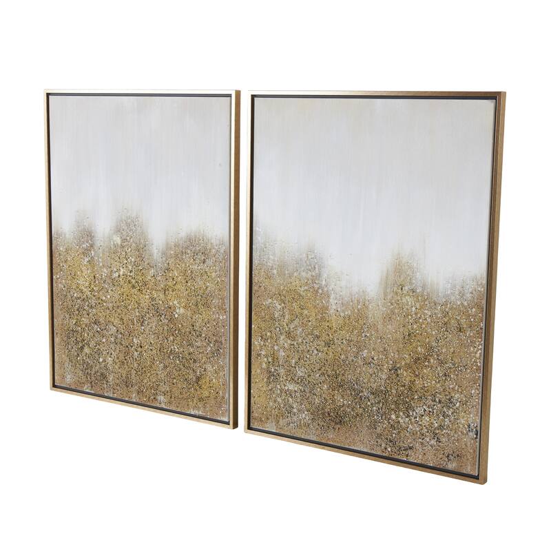 CosmoLiving by Cosmopolitan Canvas Glitter Flakes Geode Living Room Framed Wall Art with Gold Frame