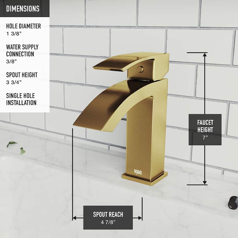 VIGO Satro 7" H Single Handle Single Hole Bathroom Faucet