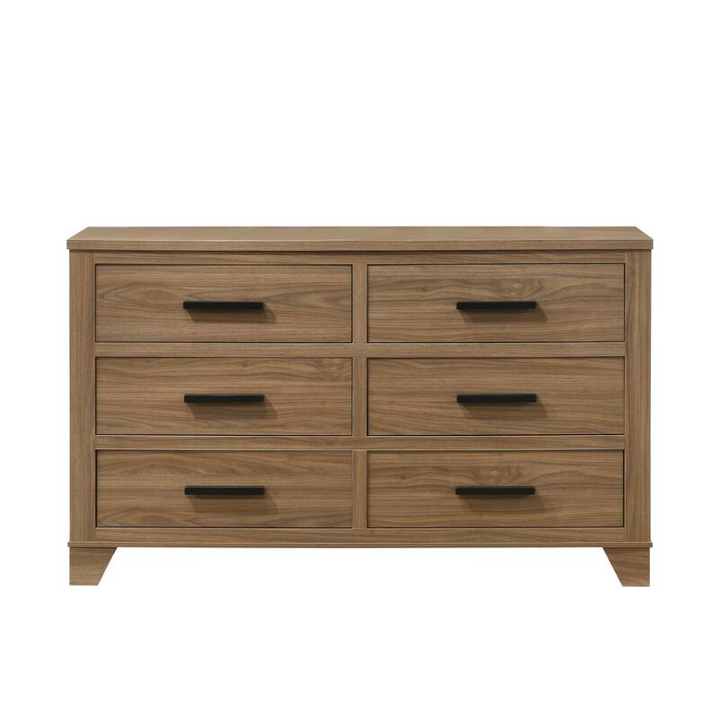 Furniture of America Nyess Modern 3-Piece Chestnut Brown Dresser and 2 Nightstand Bedroom Set