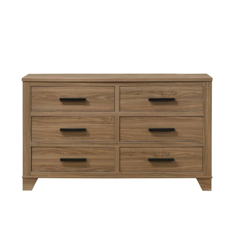 Furniture of America Nyess Modern Chestnut Brown Wood 6-Drawer Dresser