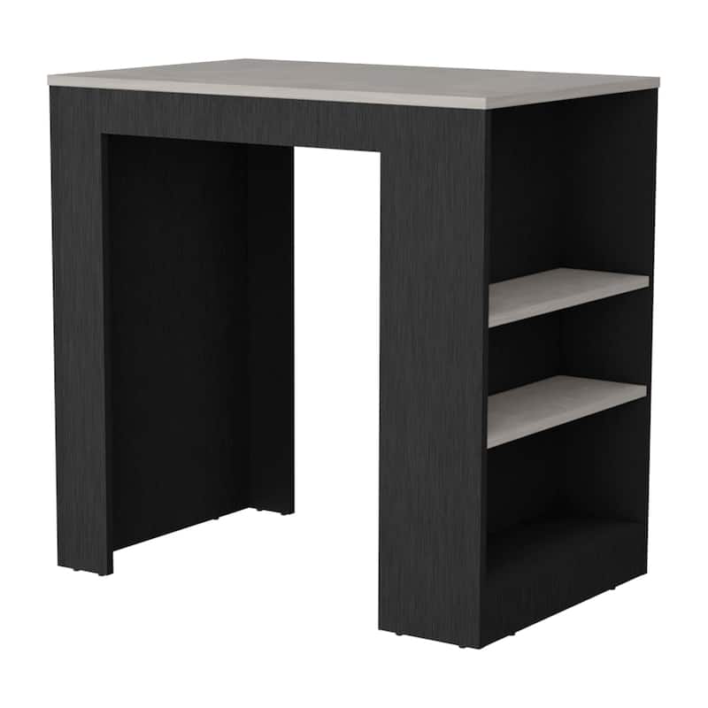Kitchen Bar Table with Open Storage Shelves, Durable Construction, and Compact Design for Small Spaces and Dining Areas
