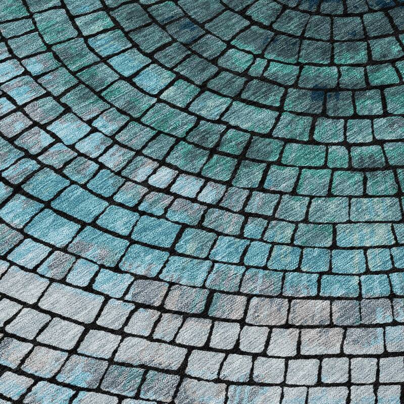 Machine Washable Indoor/ Outdoor Mosaic Rome Chantille Rug