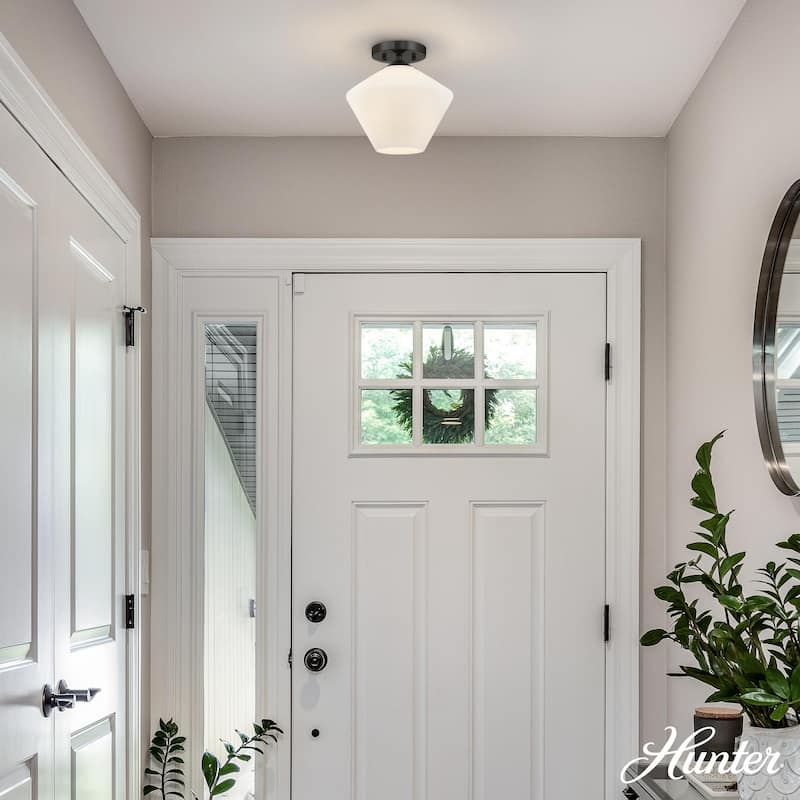 Hunter Celestial Valley 1 Light Flush Mount Ceiling Light - Modern - Hallway, Bathroom, Entry, Laundry - Damp Rated!