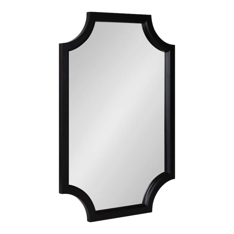 Kate and Laurel Hogan Scalloped Wood Framed Mirror - 20x30 - Black