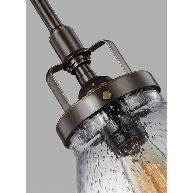 Bellevue Will Single Light 5" Wide Mini Pendant with Seeded Glass