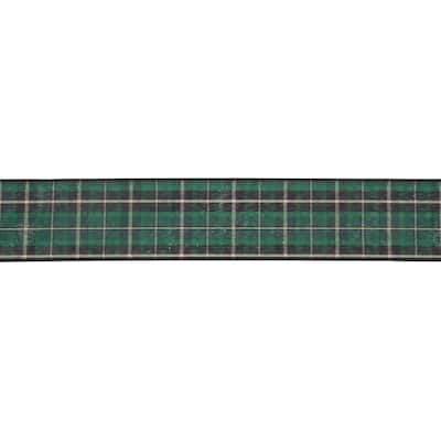 Plaid Wired Craft Christmas Ribbon 2.5" x 10 Yards - 2.5" x 10