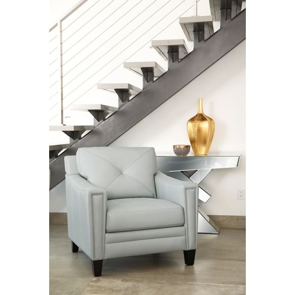 Abbyson Camilla Grey Top Grain Leather Chair Overstock 23061776