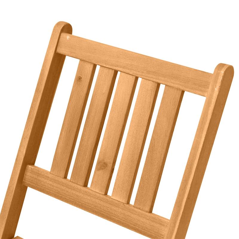 3-Piece Acacia Wood Bistro Set with 2 Folding Chairs and Coffee Table