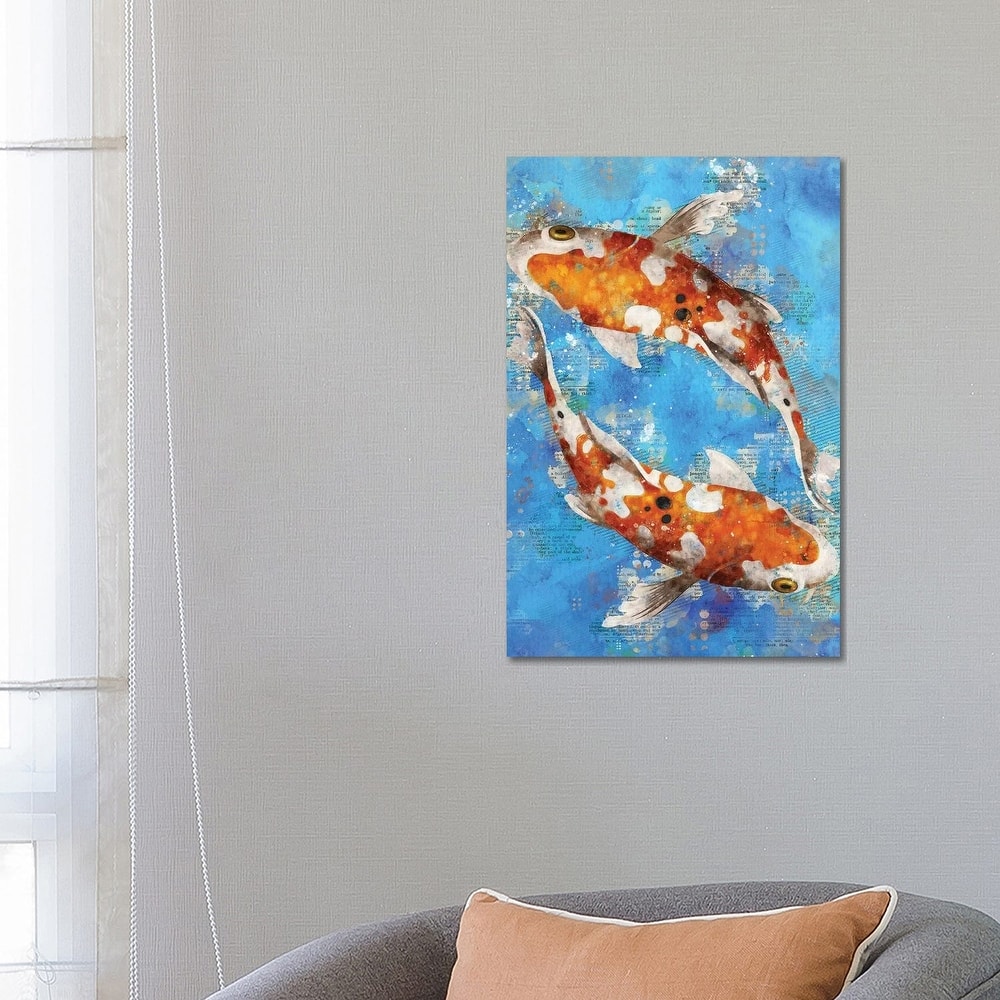iCanvas "Koi Fishes Blue" by Durro Art Canvas Print