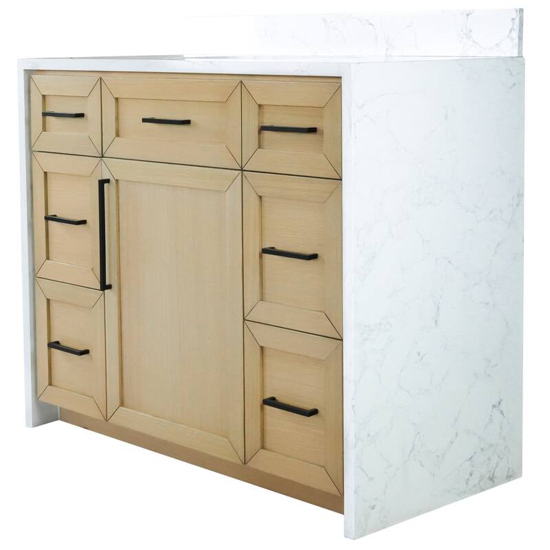 KitchenBathCollection Palisade 42" Waterfall Vanity with Engineered Marble Top