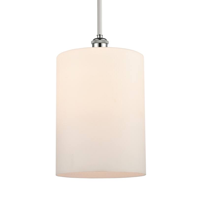 Innovations Lighting 516-1S-14-9-L Cobbleskill Pendant Cobbleskill 9" - Matte White / White and Polished Chrome