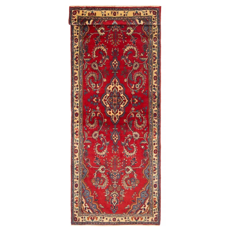 ECARPETGALLERY Hand-knotted Anadol Red Wool Rug - 3'5 x 9'7 - Red - 3'5 x 9'7