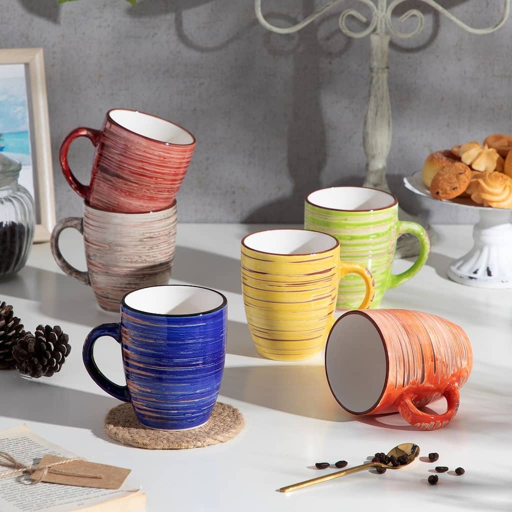 vancasso Albero 6-piece 13 Oz. Stoneware Coffee Mug