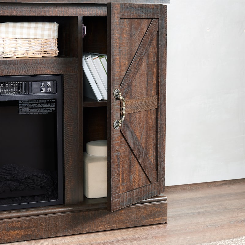 TV Stand Console with 18" Electric Fireplace Insert for TV up to 50"