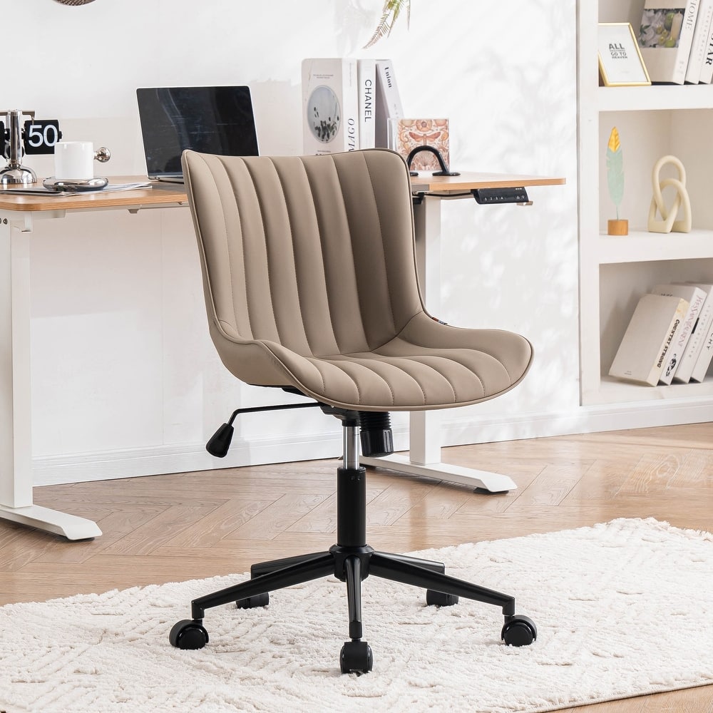Ergonomic Office Chair Swivel Armless Desk Chair with Wheels
