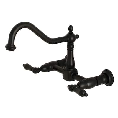 Kingston Brass Heritage Two-Handle Wall Mount Kitchen Faucet