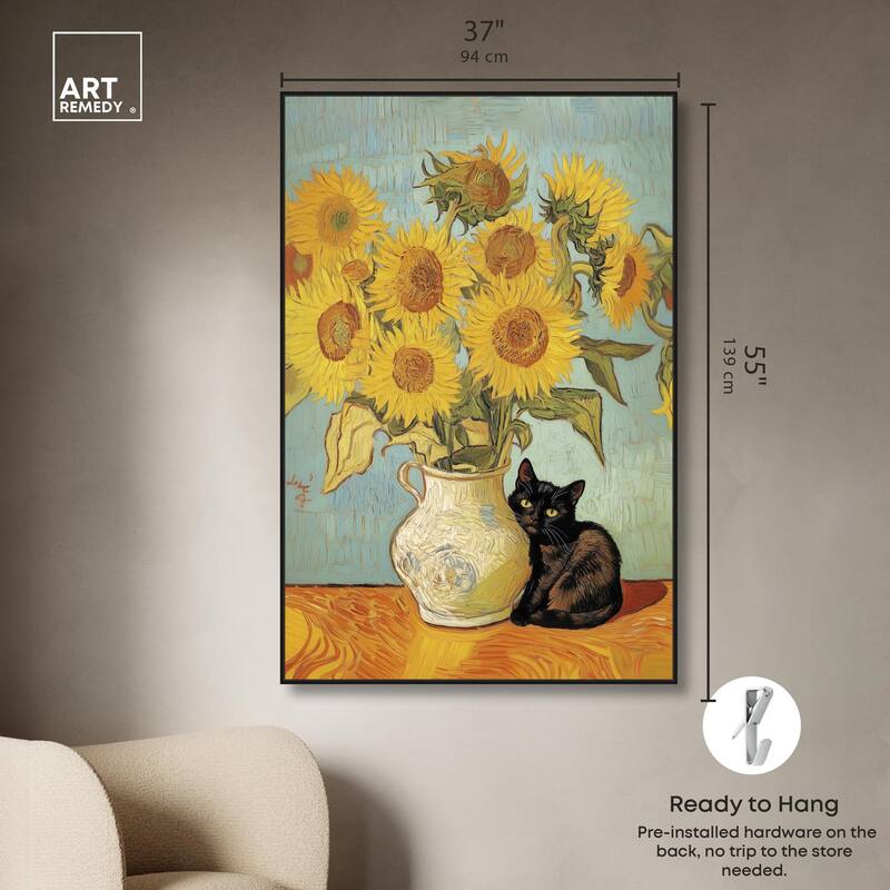 Sunflower Kitten Canvas by Art Remedy