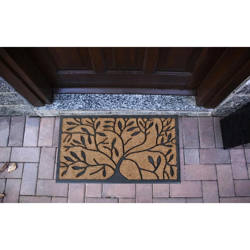 A1HC Handcrafted Molded Rubber and Coir Doormat