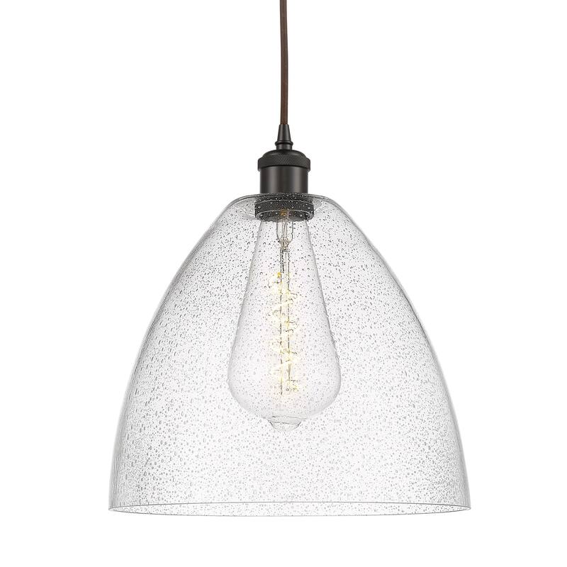 Innovations Lighting 516-1P-15-12 Bristol Pendant Bristol Glass 12" - Oil Rubbed Bronze / Seedy