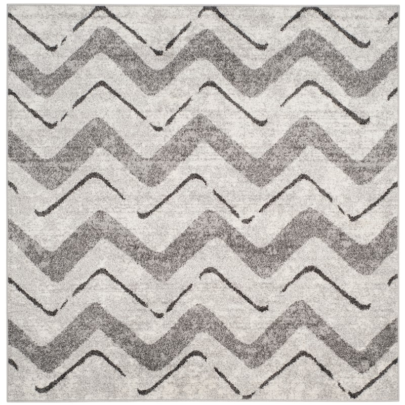 SAFAVIEH Adirondack Elfride Vintage Boho Oriental Rug - 6' Square - Silver/Charcoal