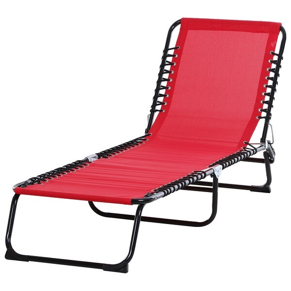 Outsunny folding adjustable chaise sun lounge chair beach patio cheap