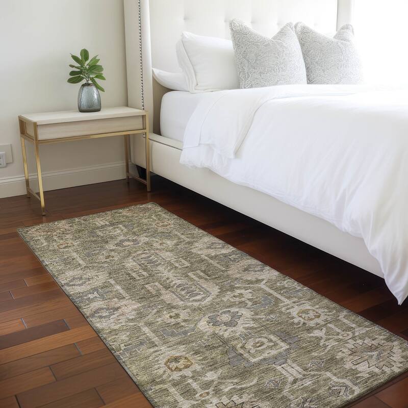 Machine Washable Indoor/ Outdoor Chantille Boho Rug - Brown - 2'3" x 7'6"