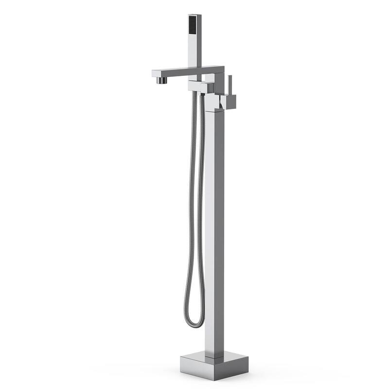 Freestanding Bathtub Faucet, Floor-Mount Tub Filler Chrome