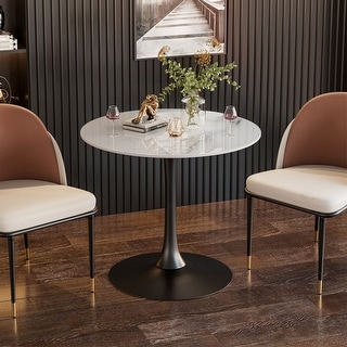 Kitchen Dining Table Marble Tabletop Round Modern Sintered Stone Bar Bistro Table
