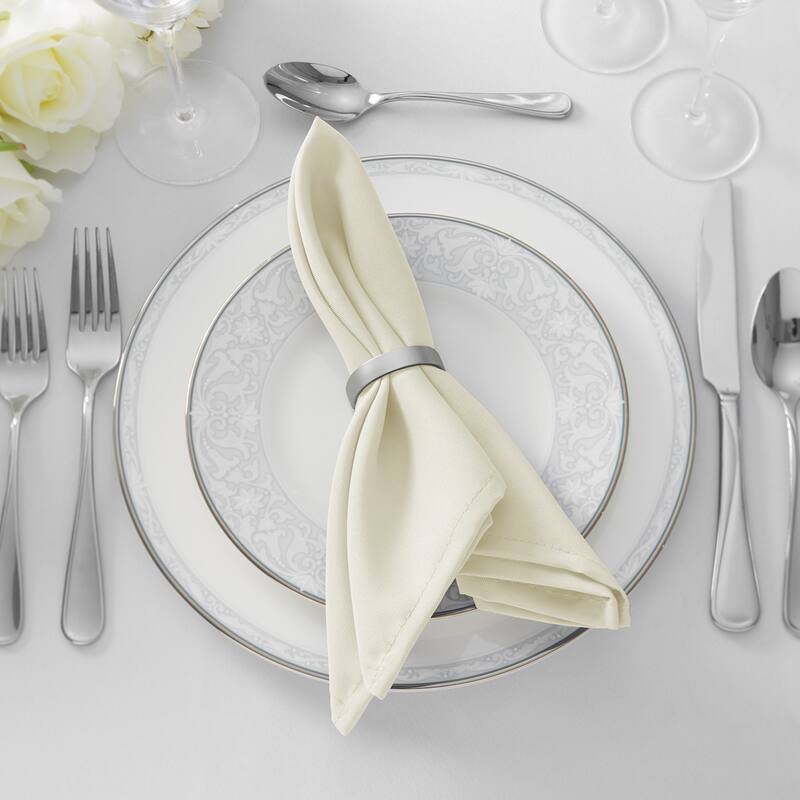 12 Pack 17 Inch Polyester Cloth Dinner Napkins for Party Restaurant