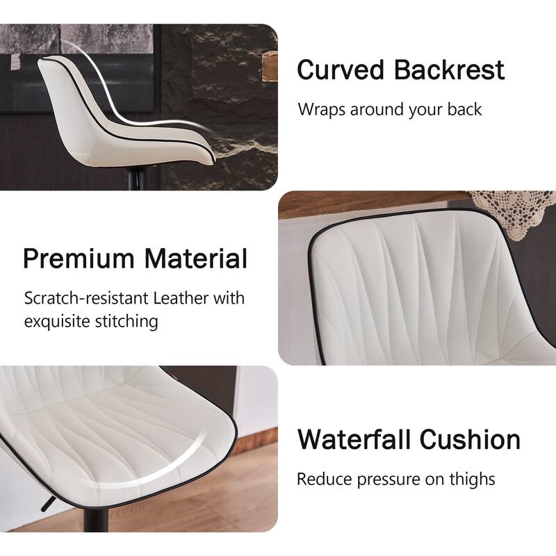 Swivel Upholstered Bar Stools Set of 2, Height Counter Stools